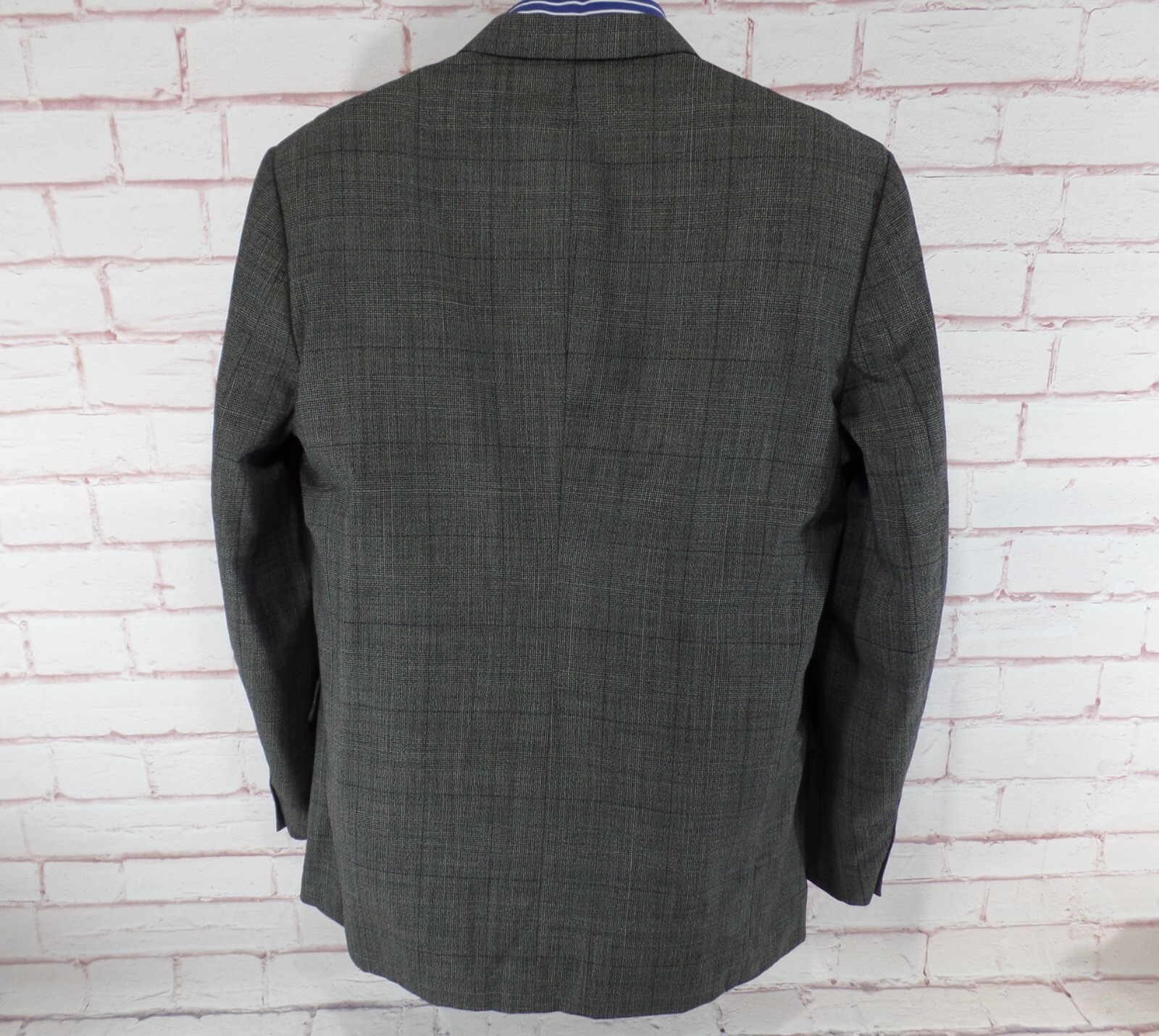 Giacca tuta cappotto sportivo vintage Yves Saint Laurent uomo 44L grigio a quadri 3 bottoni davanti