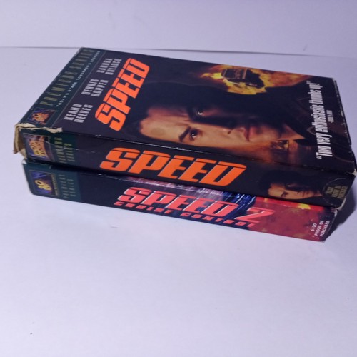 Speed and Speed 2 VHS Lot Hi-Fi Keanu Reeves Sandra Bullock 6100 8638 - Picture 3 of 5