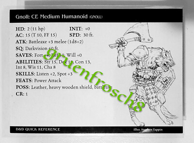  GNOLL  64 U  HARBINGER  2003  D&D MINIATURES GAMES CARD  DDM WIZARDS  VINTAGE