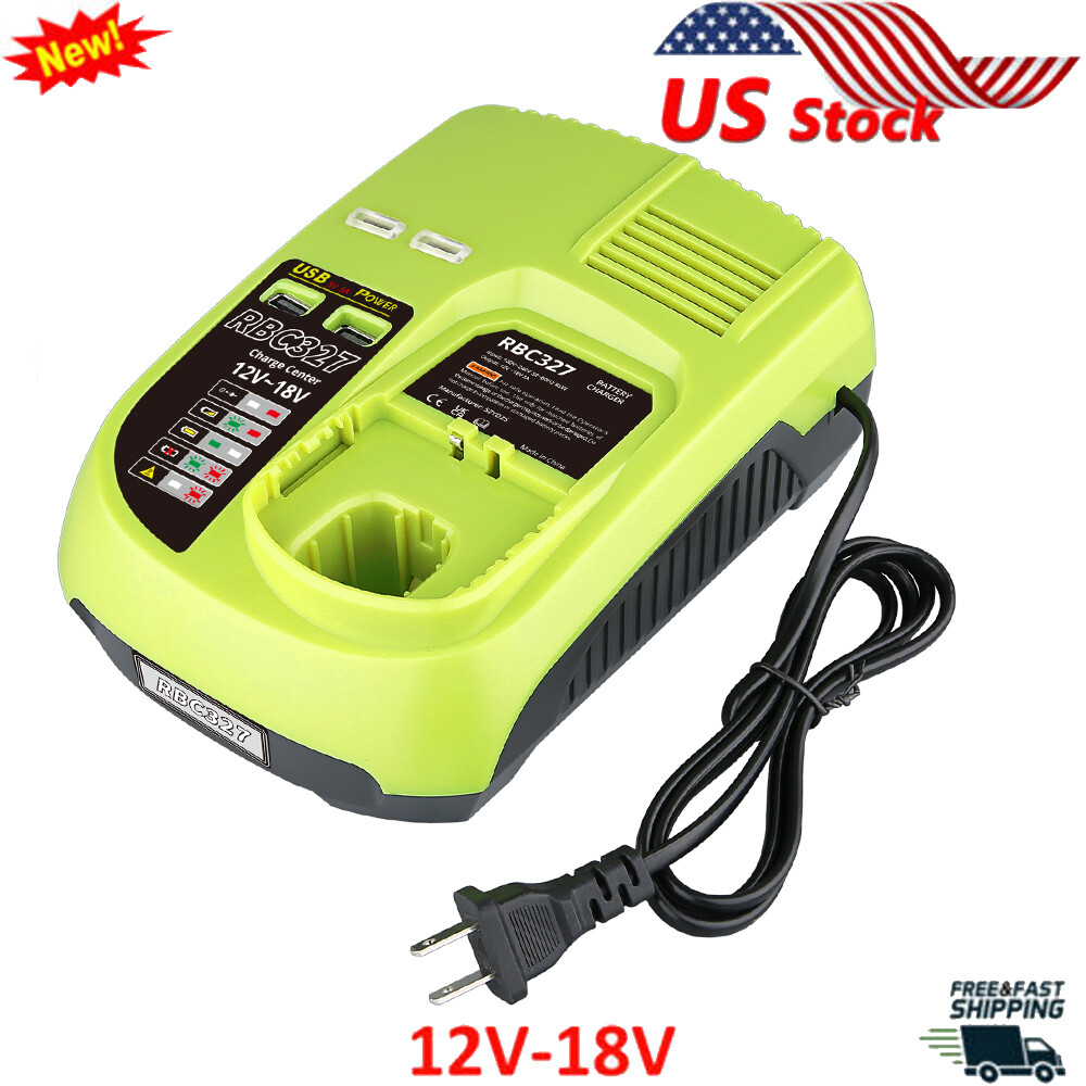 Charger For RYOBI P117 Battery High Capacity 18Volt Lithium-Ion P108 P107 P106