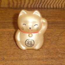 Japanese Mini FUKU Happiness Good Fortune Maneki Neko Cat - 2"