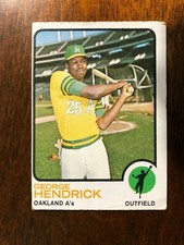 1973 George Hendrick Oakland A's Topps Baseball Card