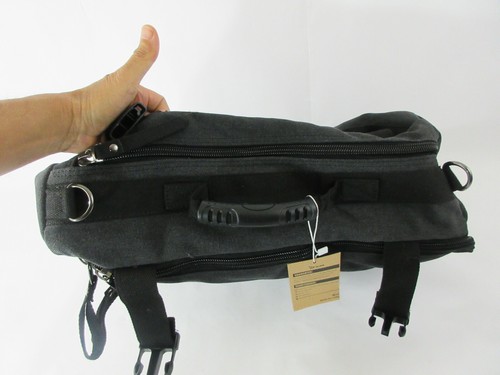 nuova OXa nera BAG0051 convertibile imbottita custodia per laptop borsa zaino morbida - Foto 8 di 12