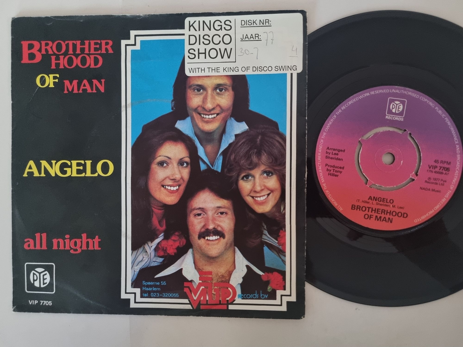 Brotherhood Of Man - Angelo/ All Night 7'' Vinyl Holland