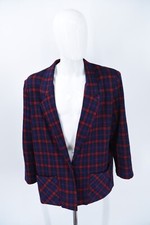 Vintage Cape Cod Sportswear Knit Plaid 1 Button Blazer Womens 16 - USA Made