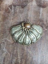Brutalist HUGE Floral Metal Sculpture Superb hair clip