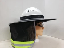 Hard Hat Sun Shade Visor for Full Brim Mesh Neck HI VIS REFLECTIVE STRIPE 