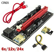 VER009S PCI-E Riser Card PCIe 1x to 16x USB3.0 Data Cable Mining 6/12/24