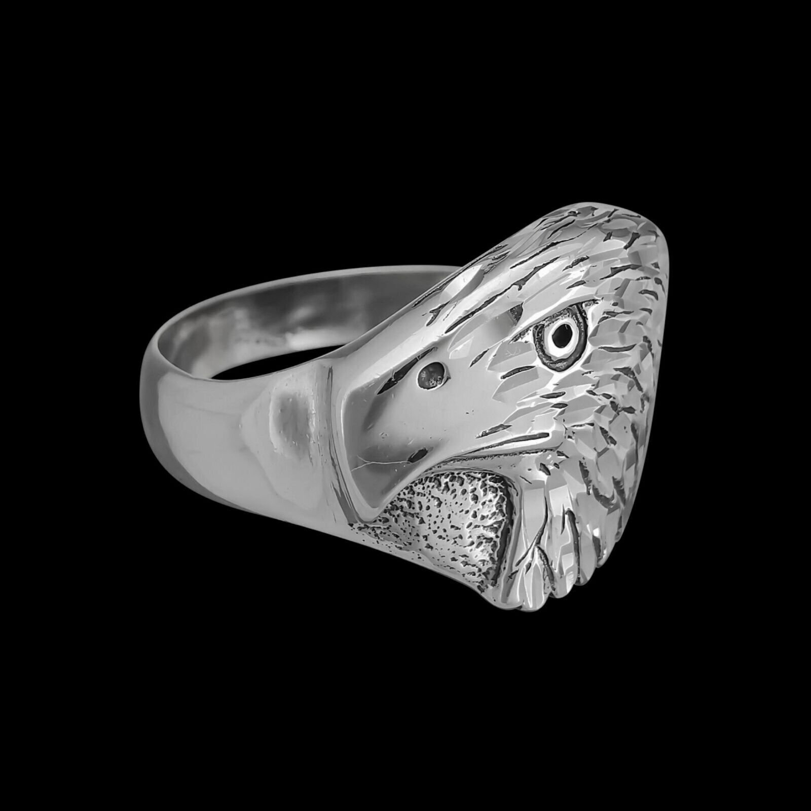 Vintage Native American sterling silver bald eagle ring design Size-15