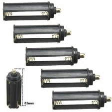 5x Black Cylindrical 3 AAA Plastic Battery Holder Case Box For 18650 Flashlight