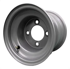 Set of 2 8" Silver Wheels, Compatible with Husqvarna, 4" Bolt Pattern, 2.83 Bore