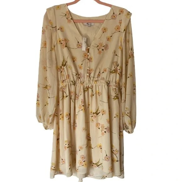 madewell floral button up midi dress New With Tags Madewell Floral Button Front Midi Dress Size Large