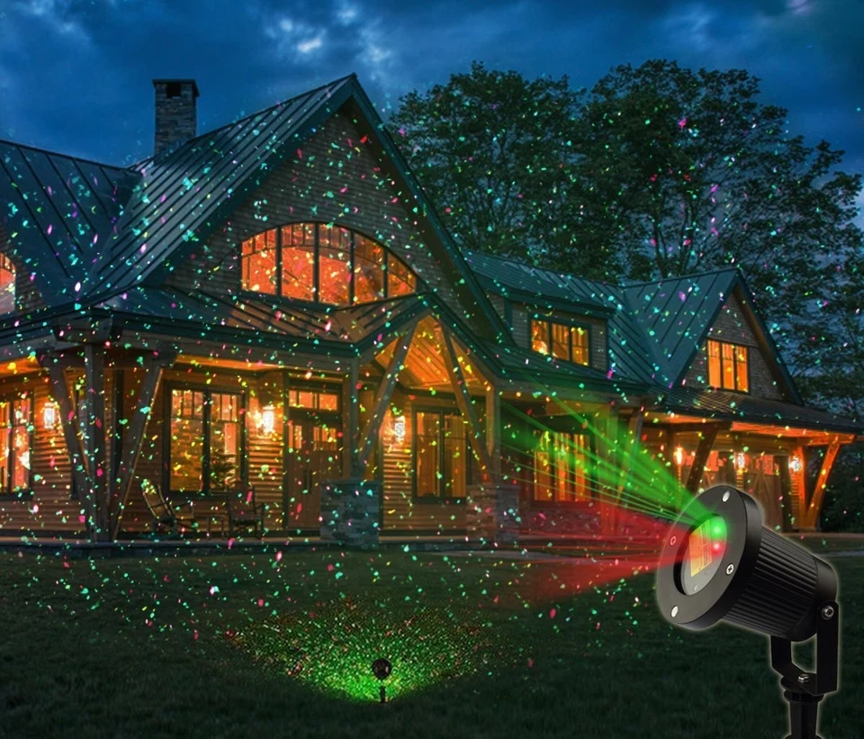 Proiettore Laser Luci Esterno Luci Rosse Verdi Natale Fantasia Addobbi reb