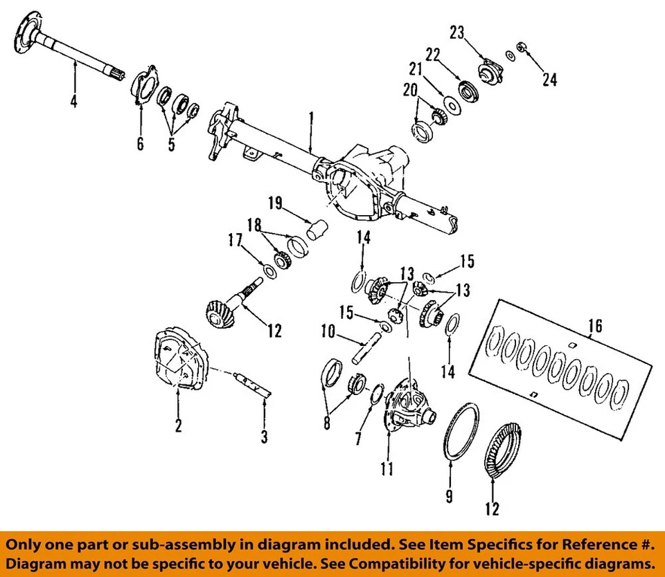 Used Rear Axle Assembly Rear fits: 2001 Isuzu RODEO 2 Dr Sport 4x4 disc brakes 4 Foto 3 de 4