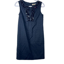 Michael Kors Black Split Jeweled Neck Shift Dress Size 4