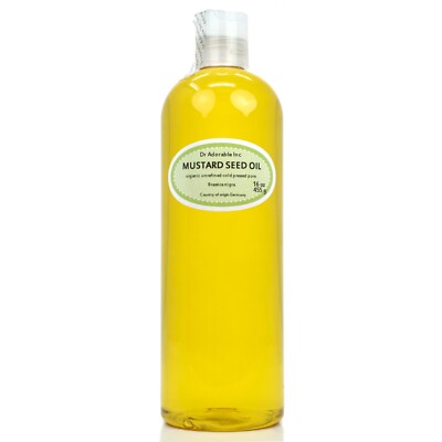 16 OZ MUSTARD SEED OIL 100% PURE COLD PRESSED ORGANIC