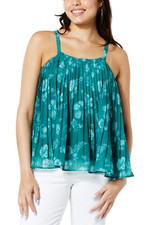 Colleen Lopez Women's Pleated Sleeveless Top Deep Jungle