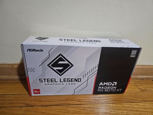 AMD Radeon RX 9070 XT ASRock Steel Legend 16GB GDDR6 Graphics Card White/Gray