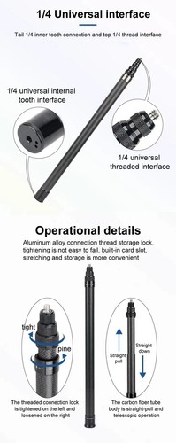3M Carbon Fiber Scalable Monopod Extended Edition Invisible Selfie Stick Tripod - Picture 14 of 19