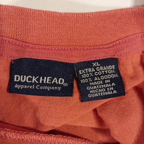 T-shirt testa d'anatra taglia XL rosa uomo manica corta rosso salmone anni 90 - Foto 8 di 17