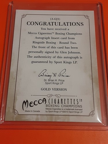 2010 Ringside Mecca Sport Kings Glen Johnson Autograph Auto Gold /10 - Picture 2 of 2
