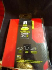 For iPad 3 Case Shockproof Folding Folio Magnetic Cover Auto Red 10354-10363 