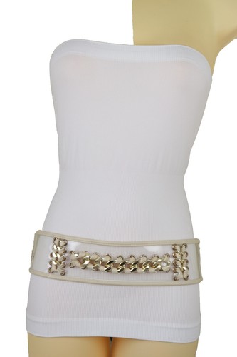 Alexis Kirk Sz S Gold-Toned Chain Link Chunky Belt Boho RARE 