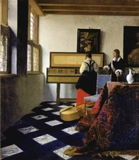 Johannes_Vermeer Art Poster or Canvas Print "The_Music_Lesson"