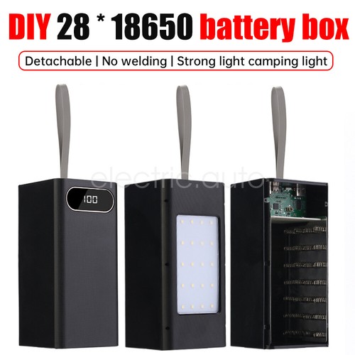 DIY for 28x18650 Battery Case LCD Display Power Bank w/LED Light Fast Charger - Photo 3 sur 18