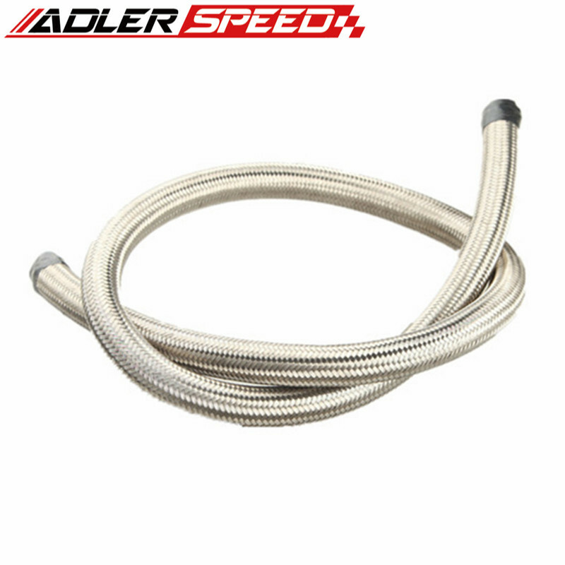 -8AN Stainless Steel Braided Hose, 1500 PSI, Fuel/Oil/Gas Line, Sold By The Foot