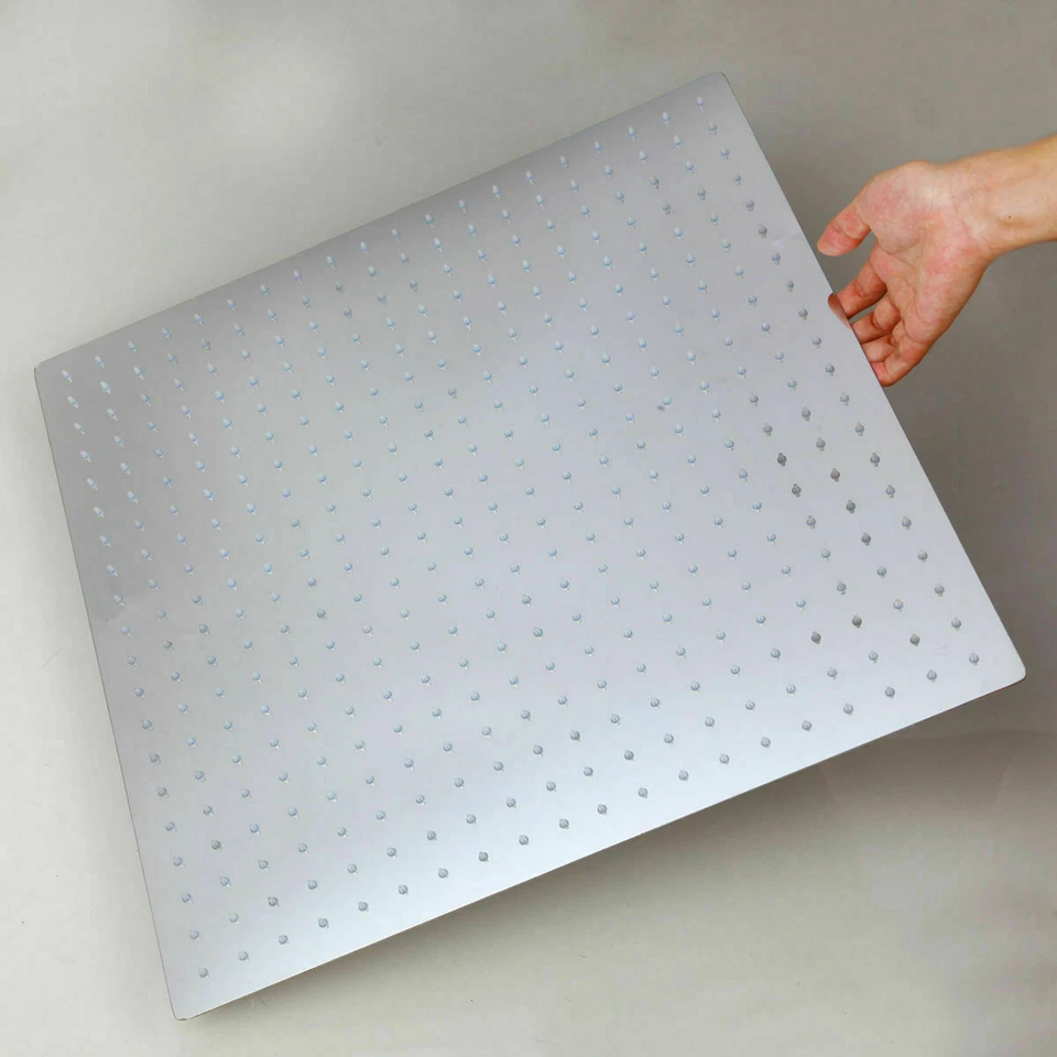 Large 24 inch Square Rainfall Ceiling Mount Shower Head Ultra Thin Mixer Faucet - Image 3 of 4