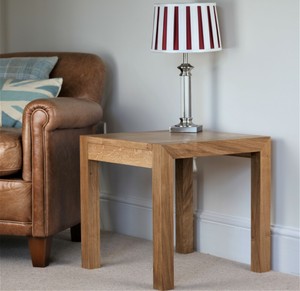 Solid Oak Square Side Table / End Table 