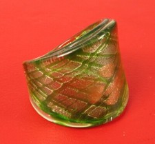 FABULOUS HANDMADE ARTISAN CRAFTED ART GLASS WOMEN RING SIZE 8.75 MODERNIST RARE