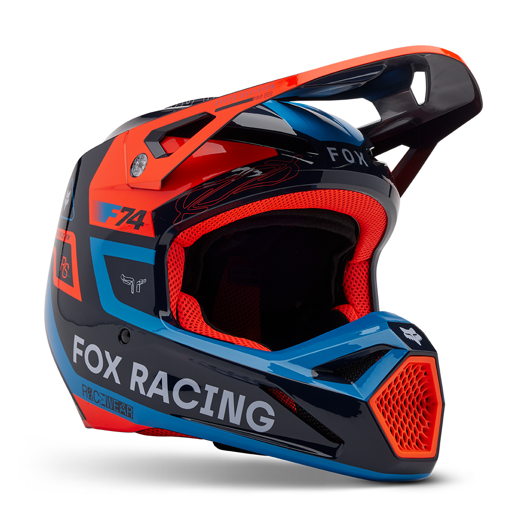 New Fox Racing V1 Race Spec Helmet, Midnight Blue, Small