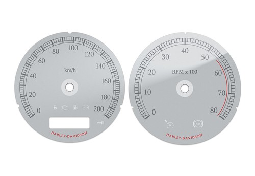 Harley-Davidson Electra Silver - Speedometer dials MPH to KM/H Gauges - Picture 2 of 6