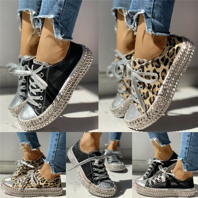 leopard rivet sneakers