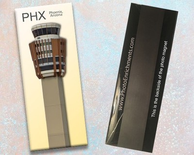 PHX Sky Harbor Int'l Airport Tower Handmade 2'' x 5'' Fridge Magnet (PMA9008)