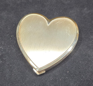 Heart Shaped Sterling Silver Compact Unused 97.67 grams