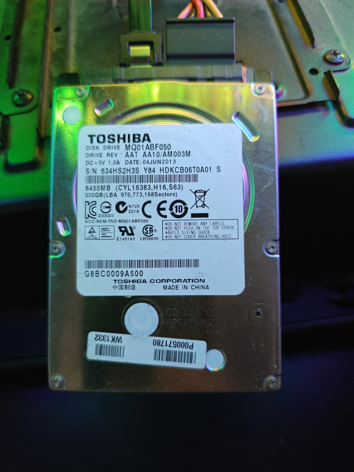 Toshiba MQ01ABF050 500GB 2,5" HDD interno SATA 5400RPM 8MB per laptop