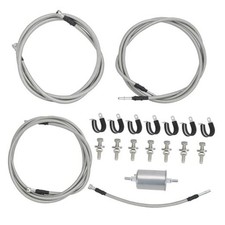Flexible Stainless Steel Braided Fuel Line Kit Compatible with Chevy Silverado