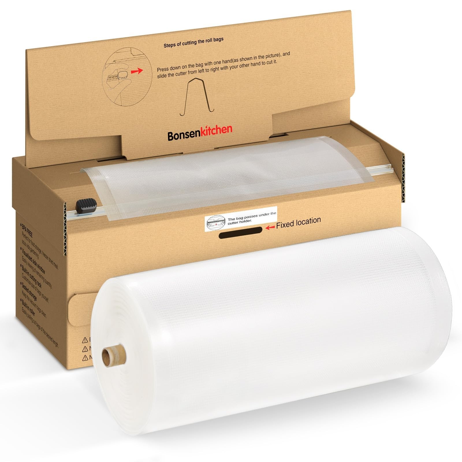 2025 New 8x150 Vacuum Sealer Bags Rolls with Cutter for Food Storage