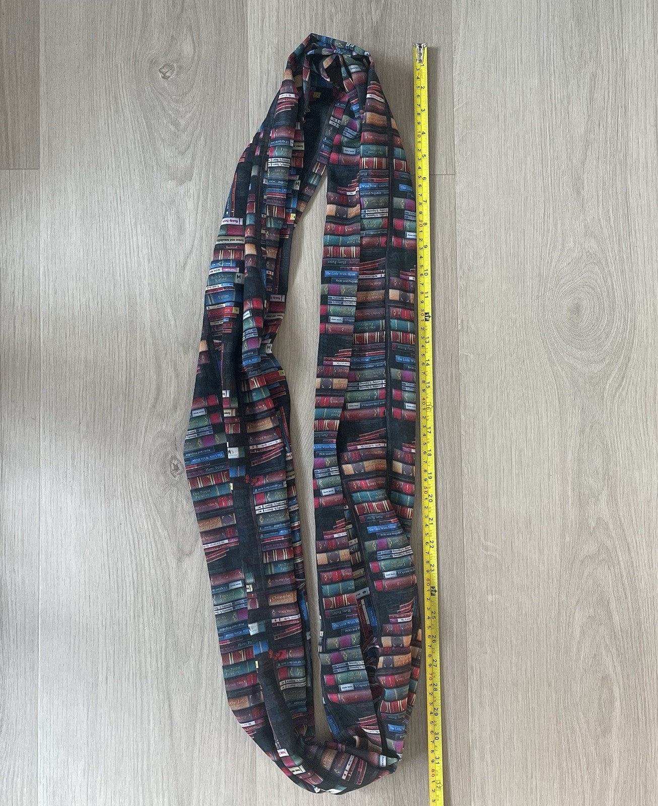 Book Patterned Infinity Scarf Woman One Size Fall… - image 6