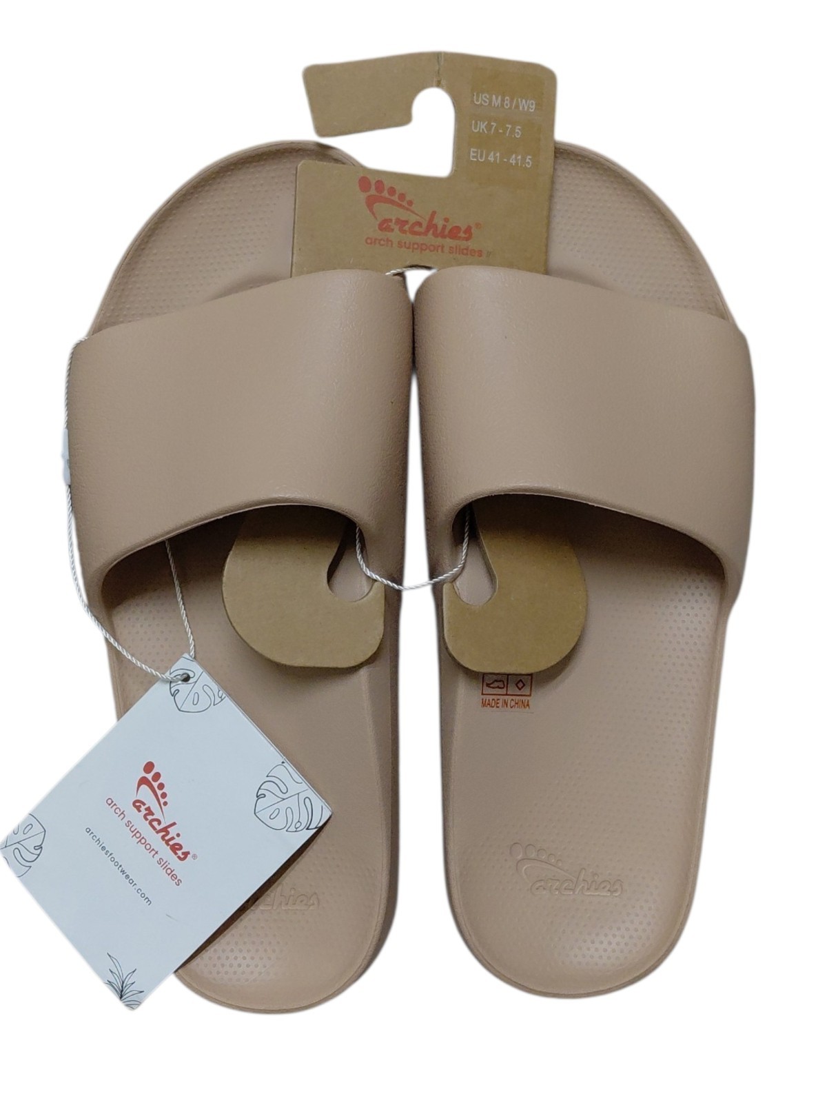 New Archie's arch support slides sandals Tan Size M8/W9