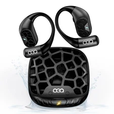 Open-Ear Bluetooth Earbuds, 24H Playtime, Waterproof, Comfortable Clip-On, Wo...