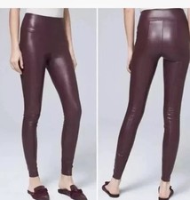 WHBM White House Black Market faux leather Runway leggings Burgundy Size 14 NEW