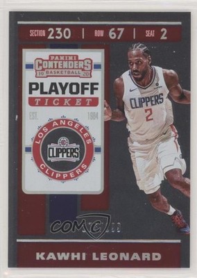 2019-20 Panini Contenders Playoff Ticket 175/199 Kawhi Leonard #55 rf2