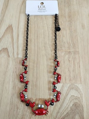 Halskette rote Krabbe, Lol Schmuck.
