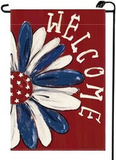 HIUCUS 4th of July Patriotic Garden Flag 12x18 Inch Double-Sided Outdoor