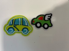 Embroidered iron on patches small cars set up two crafting kids fun