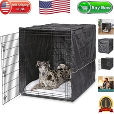 54-Inch Dog Crate Cover in Black Polyester - Machine Washable  Convenient